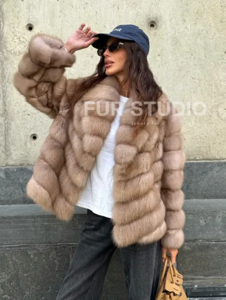 Шуба из куницы в цвете тор-тор - фото 9