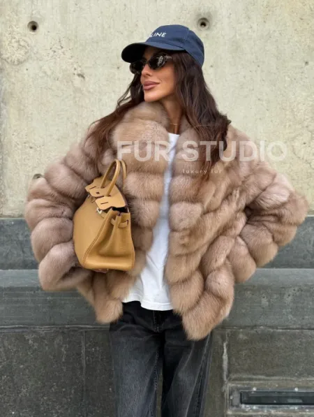 Шуба из куницы в цвете тор-тор - фото 10