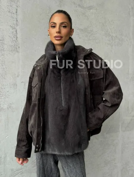 Меховая манишка из меха норки - фото 9