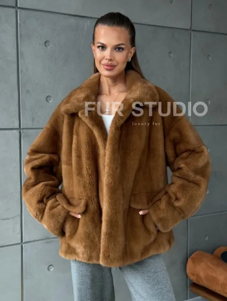 Женская норковая куртка - фото 9