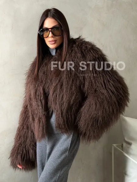 Модный полушубок из ламы - фото 5