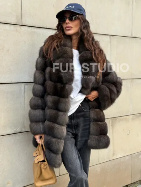 Шуба из меха баргузинского соболя - седина 2 - фото 7