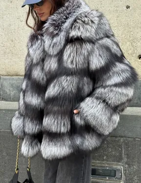 Шуба из чернобурки воротник стойка - фото 9