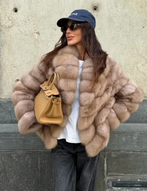 Шуба из куницы в цвете тор-тор - фото 10