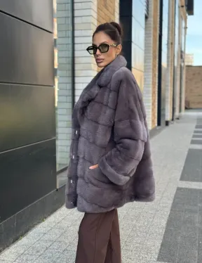 Шуба норковая - жакет лаванда - фото 12