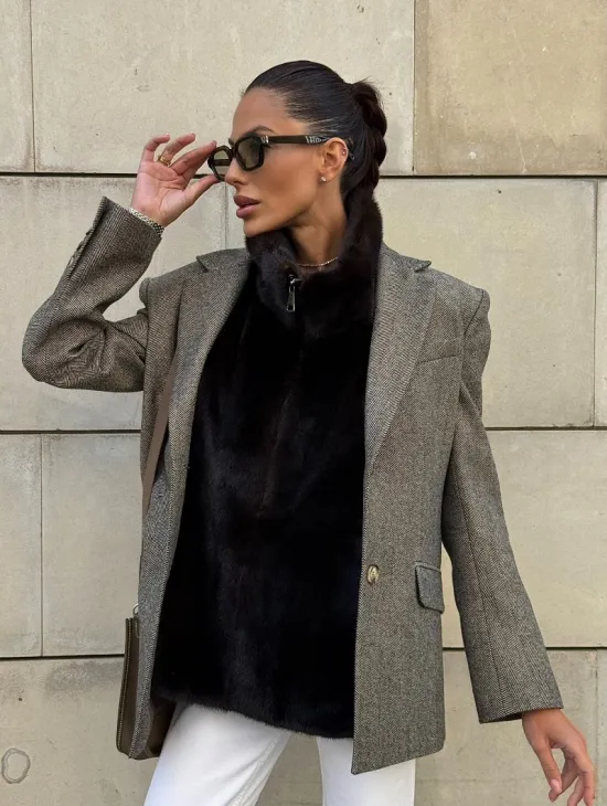 Норковая манишка женская - фото 9