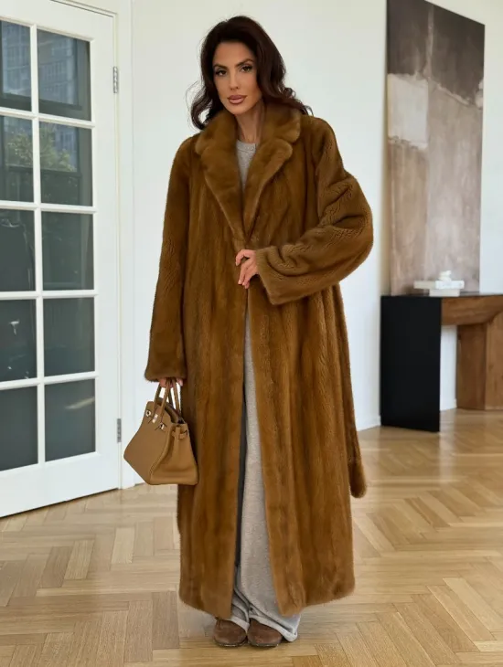 Шуба норковая золотая - фото 7