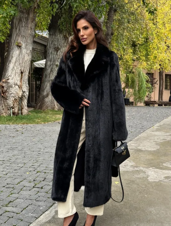 Черная норковая шуба - фото 7