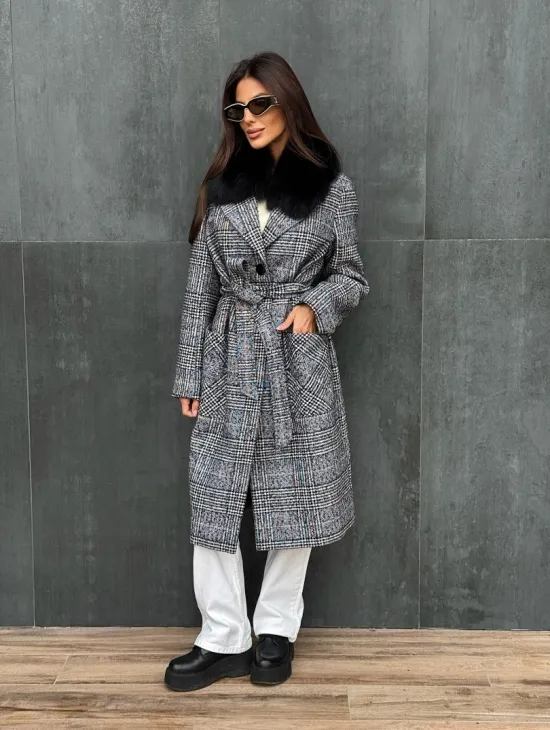 Пальто зимнее с мехом - фото 9