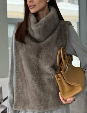 Манишка норковая серая - фото 2