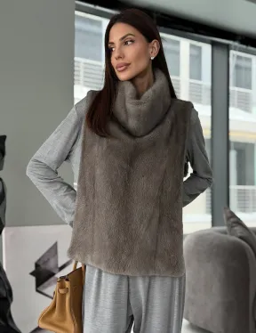 Манишка норковая серая - фото 19