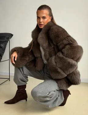 Шуба песцовая под соболь - фото 0