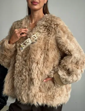 Короткая куртка из овчины - фото 2