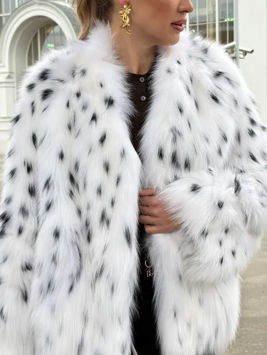 Шуба укороченная из арктической лисы под рысь - фото 4