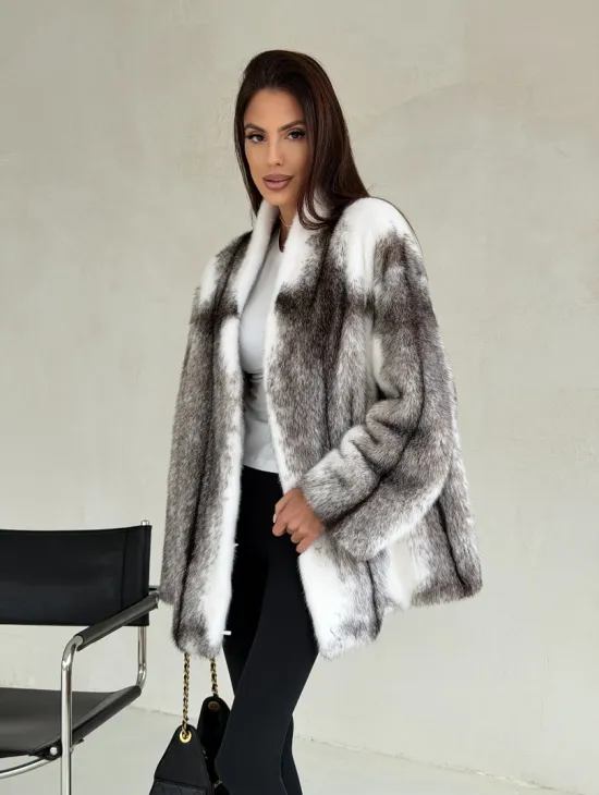 Белая шуба из норки крестовки - фото 9