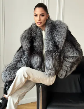 Кроп-шуба из чернобурой лисы - фото 6