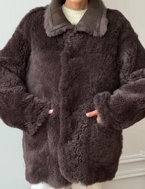 Двухсторонняя дубленка - мех тиградо - фото 3