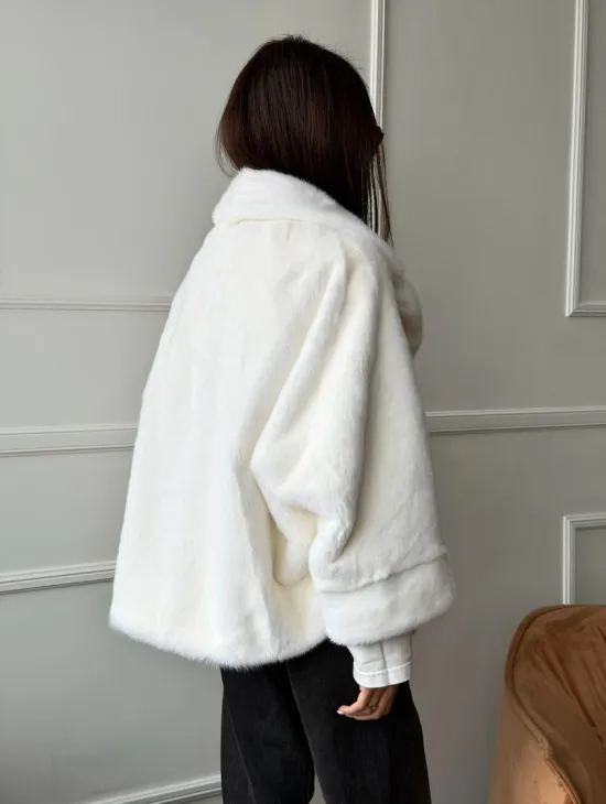 Белая шуба из скандинавской норки - фото 8