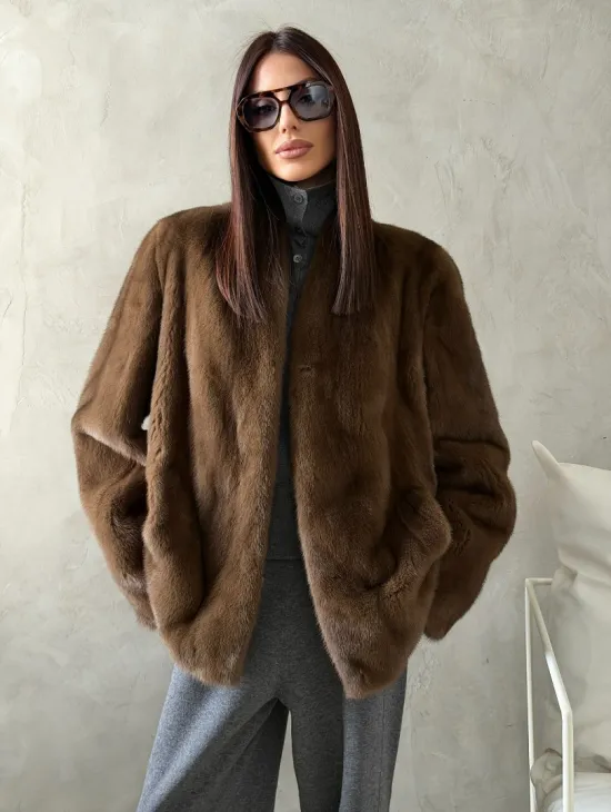 Шуба женская из меха норки - фото 0