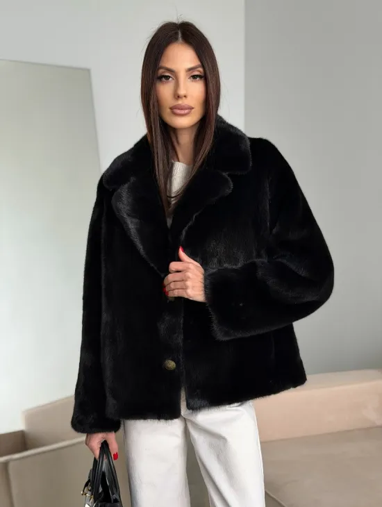 Черная короткая норковая шуба - автоледи - фото 7