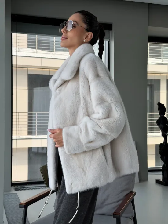 Модная женская норковая куртка - фото 6