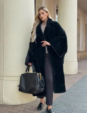 Зеленая норковая шуба - фото 5