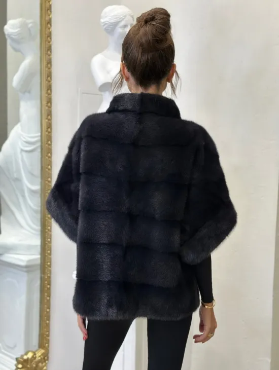 Пуховик /жилет норковый 2в1 - графит - фото 6